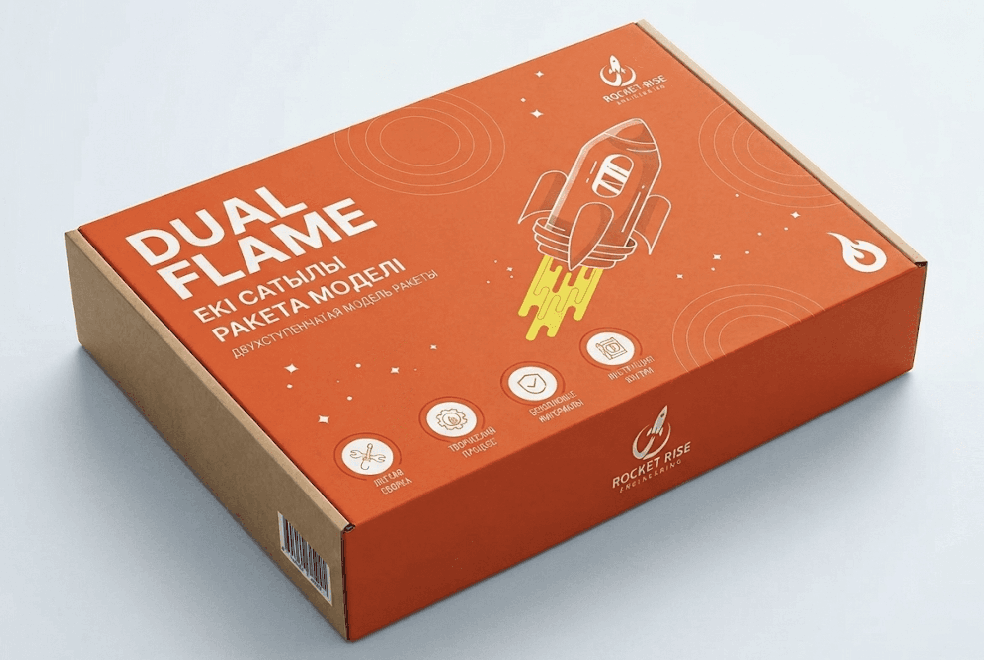 RocketRise Dual Flame — сборная двухступенчатая модель ракеты, тип 7 (высота 366 м)